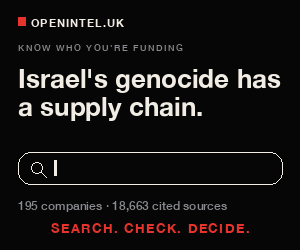 OpenIntel: Israel's genocide has a supply chain. Search 195 companies, every claim cited.